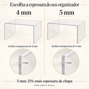 Comparação ilustrativa dos organizadores em acrílico de 4 mm e 5 mm
