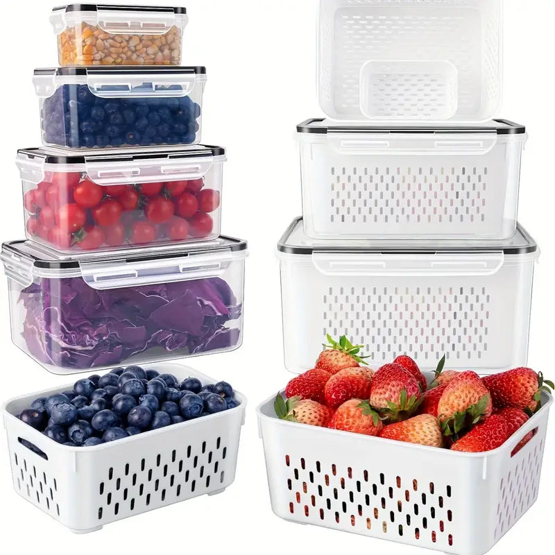 Pote Hermético Organizador de Geladeira – Conserva Frutas e Verduras
